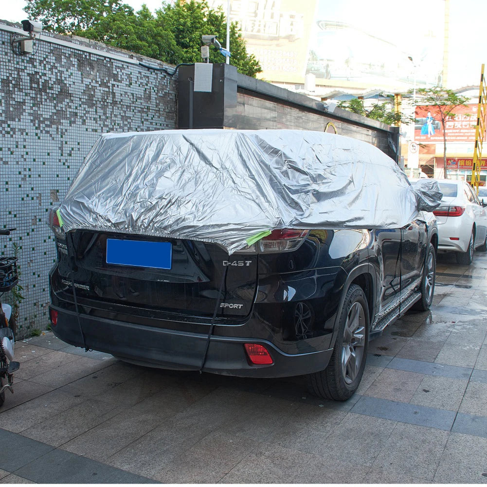Half Car Cover SUV Car Body Covers - 5.45M x 2.45M Outdoor Indoor Dust-proof UV Resistant Automobile Accessories for Car Care