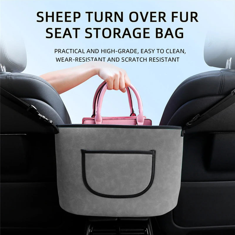 Car Seat Middle Handbag Storage Bag - Multifunctional Phone Pocket Pouch Holder and Back Seat Cover Protector
