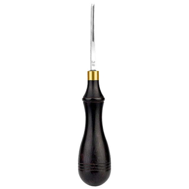 1PCS 0.6-2.25 MM Leather Edge Bevelers Wide Mouth Skiving Tool with Wooden Handle for DIY Leather Craft Professional