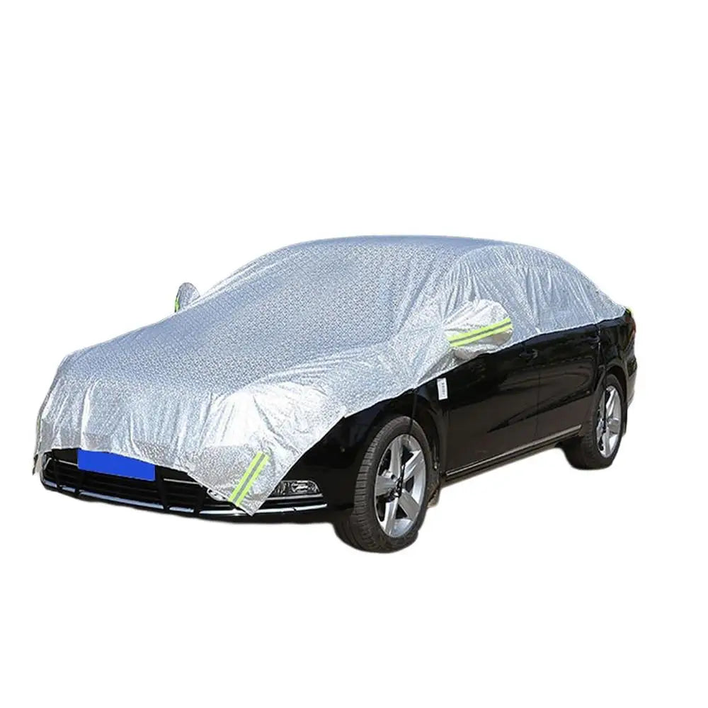Half Car Sunshade Cover Universal Sunscreen Heat Insulation Auto Body Cover for SUVs, All Seasons Protection