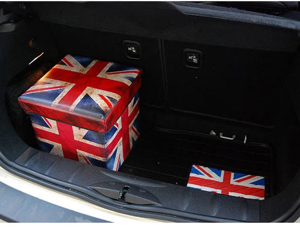 Large Collapsible Organizer Bag - Leather Car Trunk Storage Box