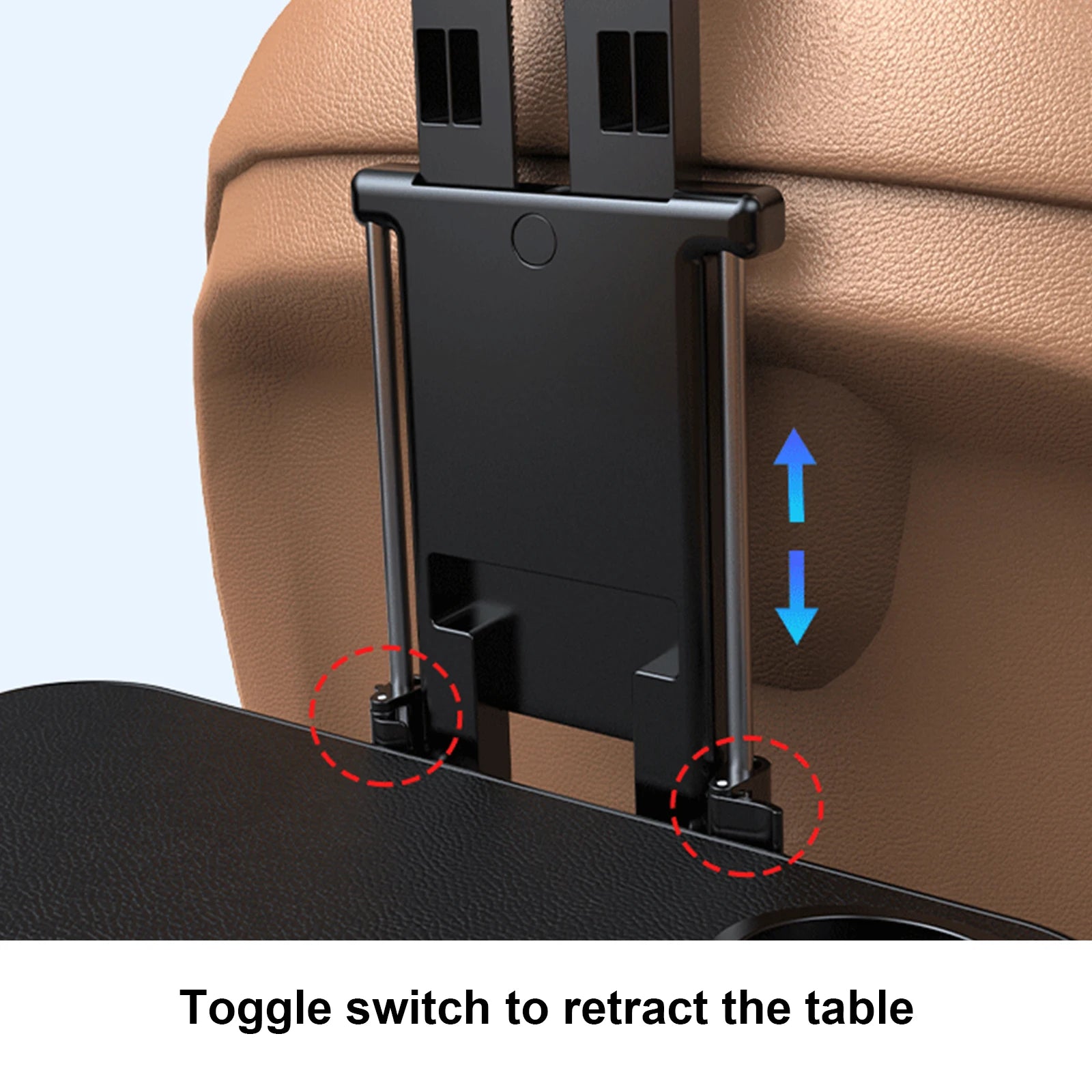 Car Eating Tray - Adjustable Height Back Seat Laptop Table, Front Passenger Food Tray, and Phone Holder, Custom fit for Car
