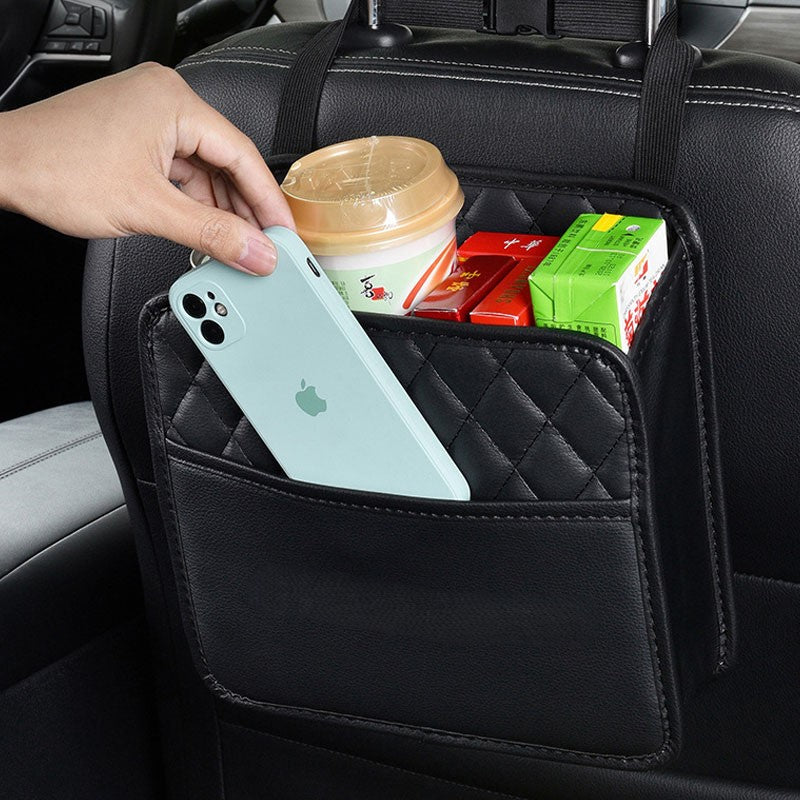 Seat Storage Bag - PU Leather Box Storage Bag for Car Accessories - Delicate Leather