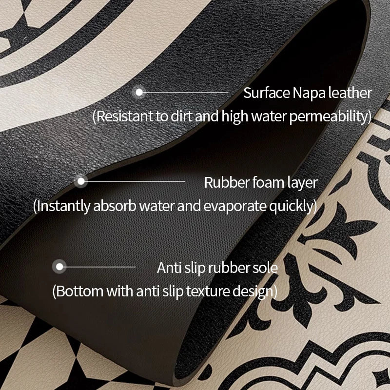 Kitchen Faucet Mat - Absorbent Leather Bathroom Sink Splash-proof Desktop Mats - Delicate Leather