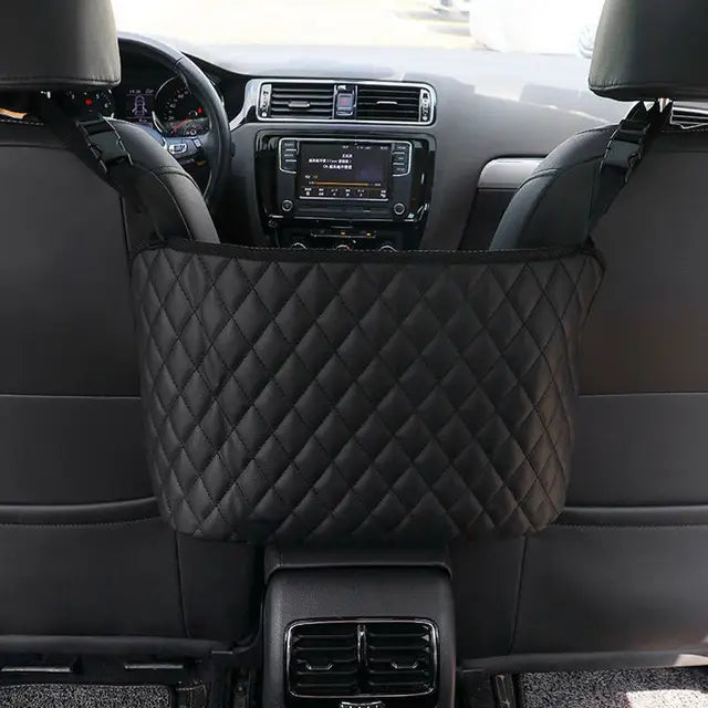 Car Storage Hanging Bag with Net Pockets - Perfect for Girls - Delicate Leather