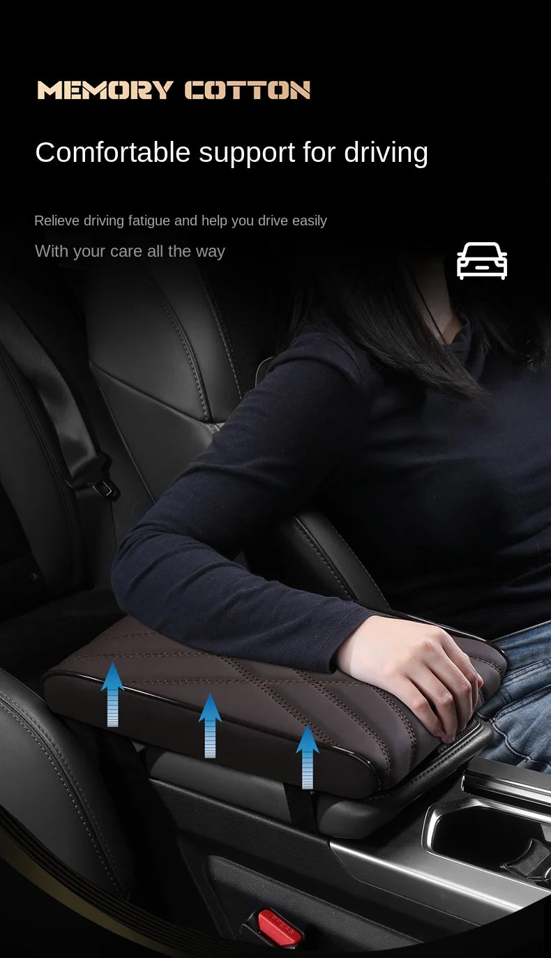 Nappa Leather Center Console Armrest Box Mat Pad Cover for Car Accessories - Delicate Leather