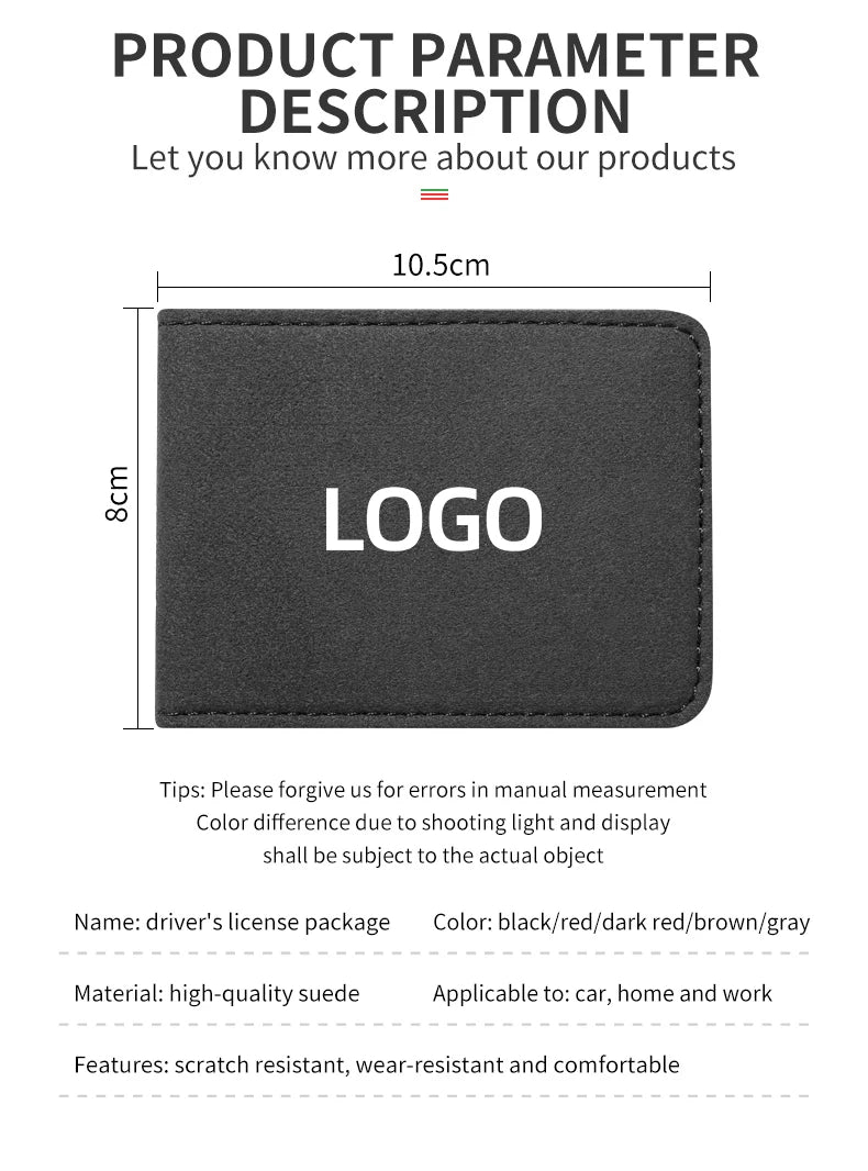 Car Driving License Bag - Card Credit Holder Purse Wallet Case Cover - Delicate Leather