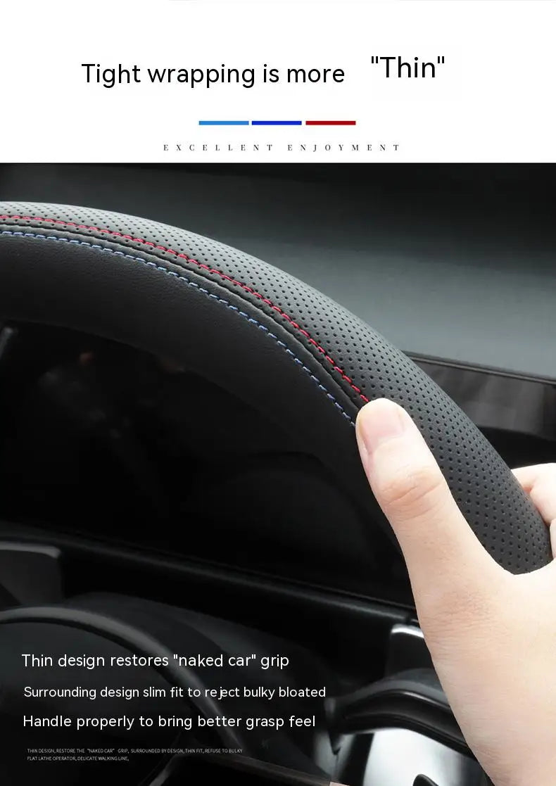 New Four Seasons Sweat-Absorbent Non-Slip Steering Wheel Cover (38cm)