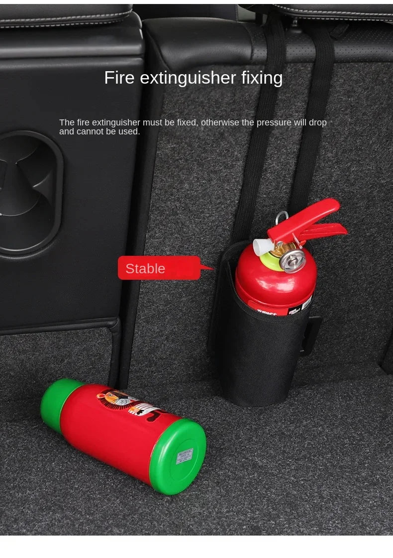 Car Fire Extinguisher Storage Bag - Trunk Seat Back Holder Hanging Bag