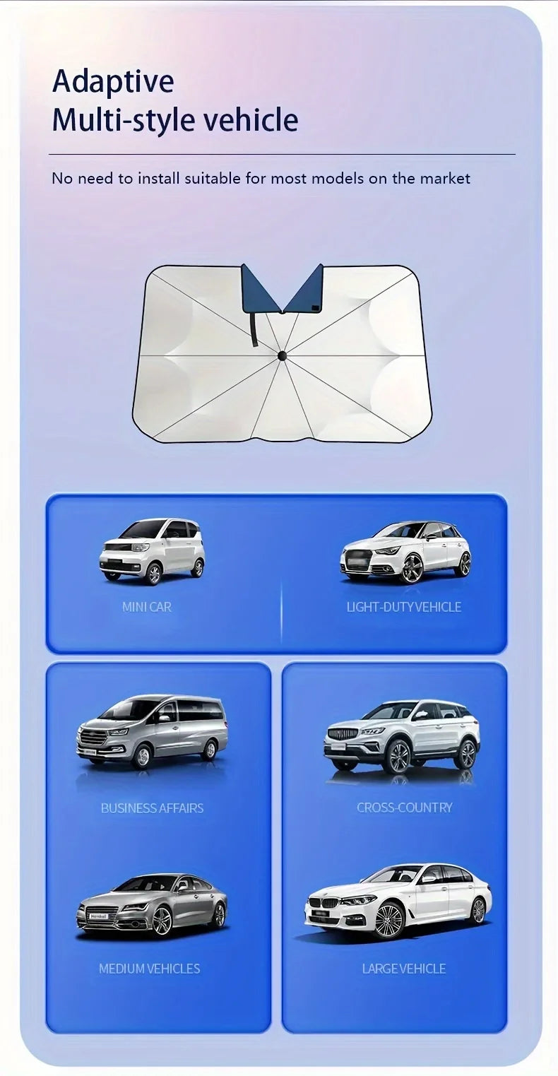 2024 New Car Sun Umbrella: Retractable Windshield Visor for UV Insulation and Sun Protection