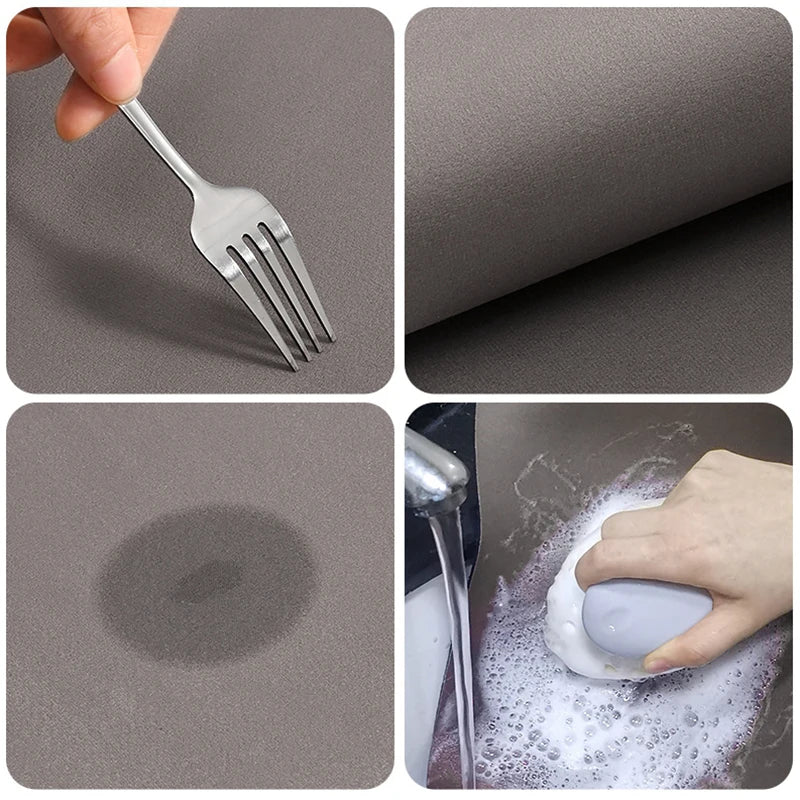 Kitchen Faucet Mat - Absorbent Leather Bathroom Sink Splash-proof Desktop Mats - Delicate Leather