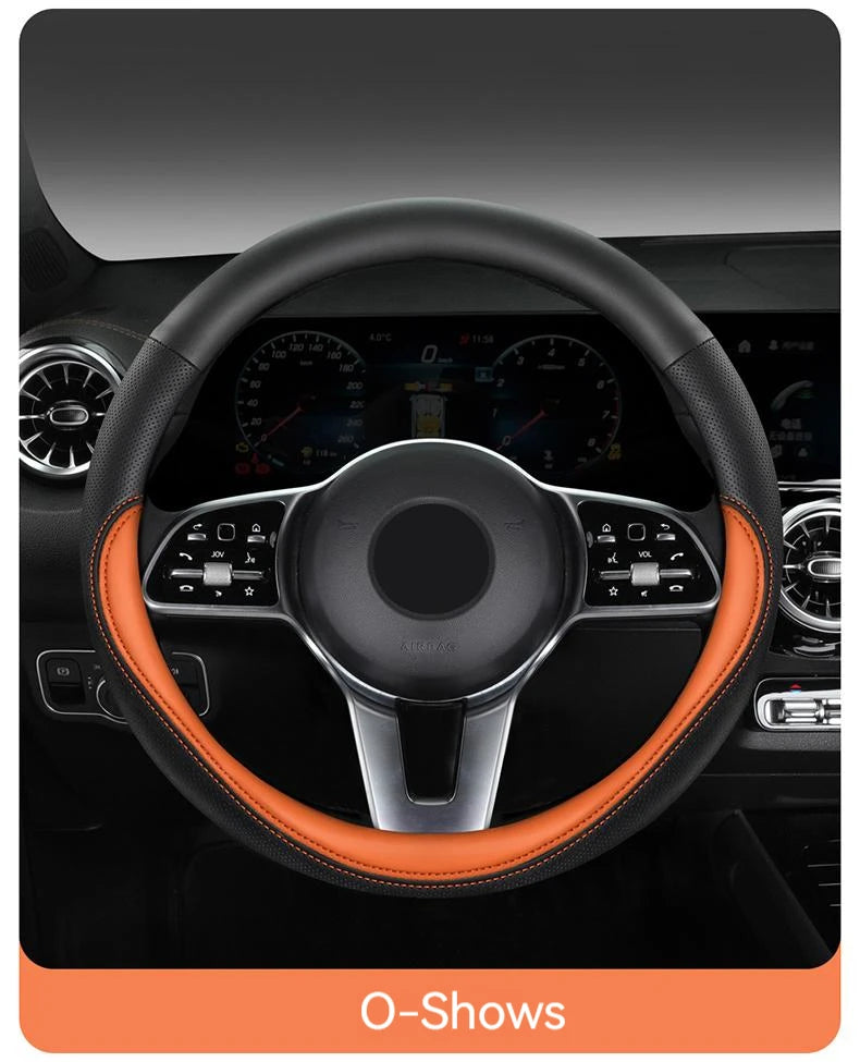 New Four Seasons Sweat-Absorbent Non-Slip Steering Wheel Cover (38cm)