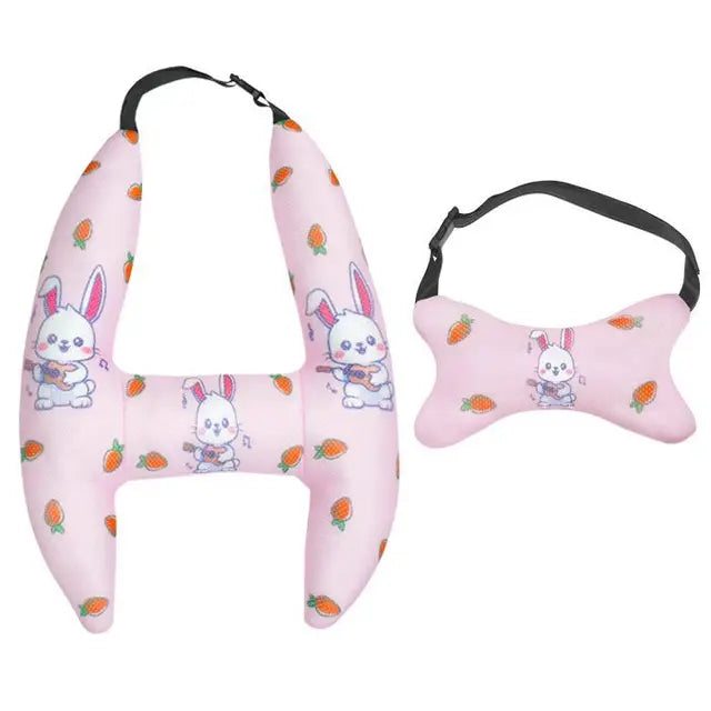 Children's Car Head Pillow - H-Shape Car Sleeping Neck Head Support Travel Cushion