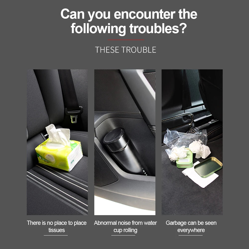 Car Seat Organizer - Back Rear Row Storage Box with Hook and Cup Holder, Custom Fit For Your Cars, Car Accessories - Delicate Leather