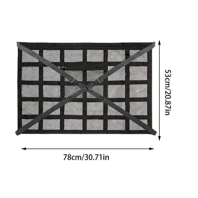 Car Ceiling Storage Net Cargo Storage for Car, Space-Saving Large Capacity Roof Luggage Net for Car RV - Delicate Leather
