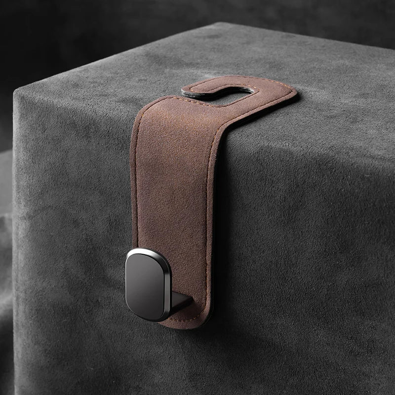 Car Seat Back Hidden Hooks - Flip Fur Design for Invisible Small Object Storage Inside Car Rear Bag - Elk Skin Hooks