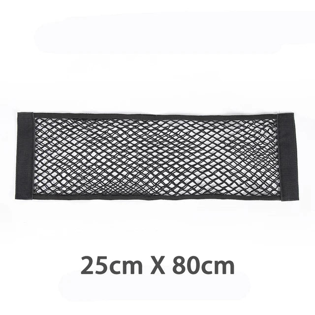 Car Back Rear Elastic Net Mesh Pocket Trunk Paste Fixed Storage Bag - Delicate Leather