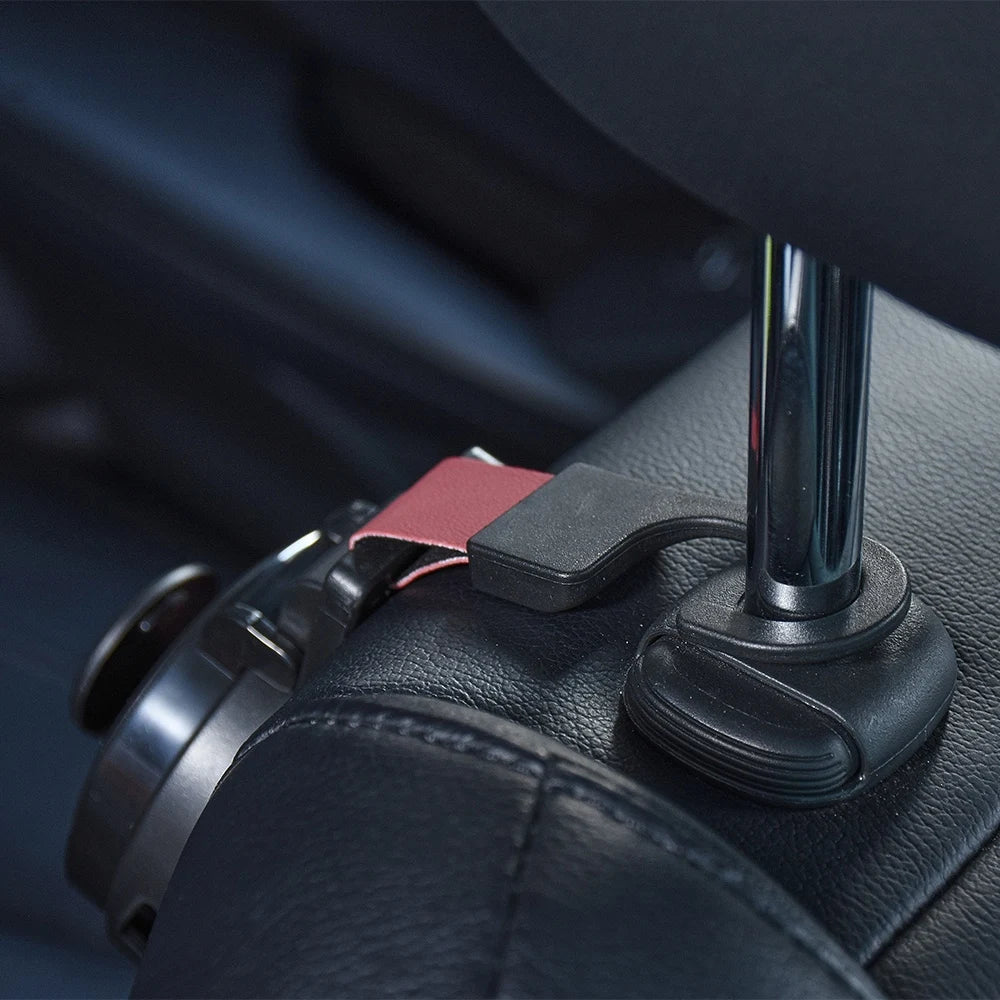 Multifunctional Car Hook Storage Tray - Seat Back Cup Holder and Phone Holder - Delicate Leather