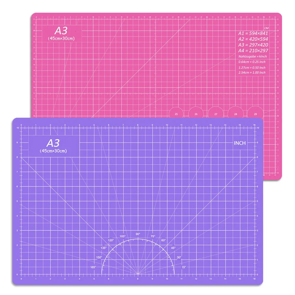 A3 Cutting Pad Colors Cut Plate PVC Cutting Mat Model Clay Cut Pad Rubber Stamp Engraving Plate Workbench Patchwork DIY Board - Delicate Leather