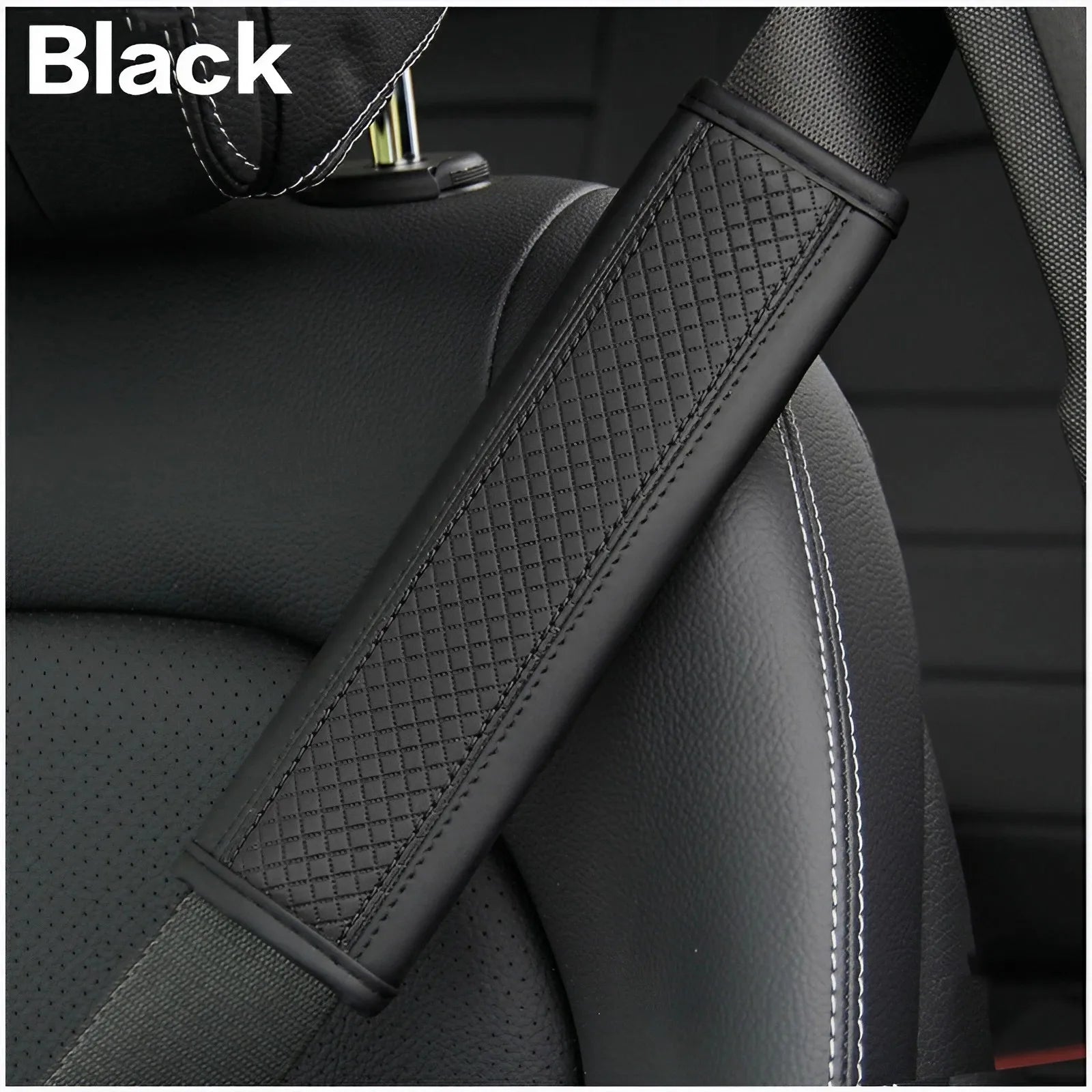 PU Leather Car Seat Belt Shoulder Pad, Breathable Safety Strap Protector for Car Interior Accessories - Delicate Leather