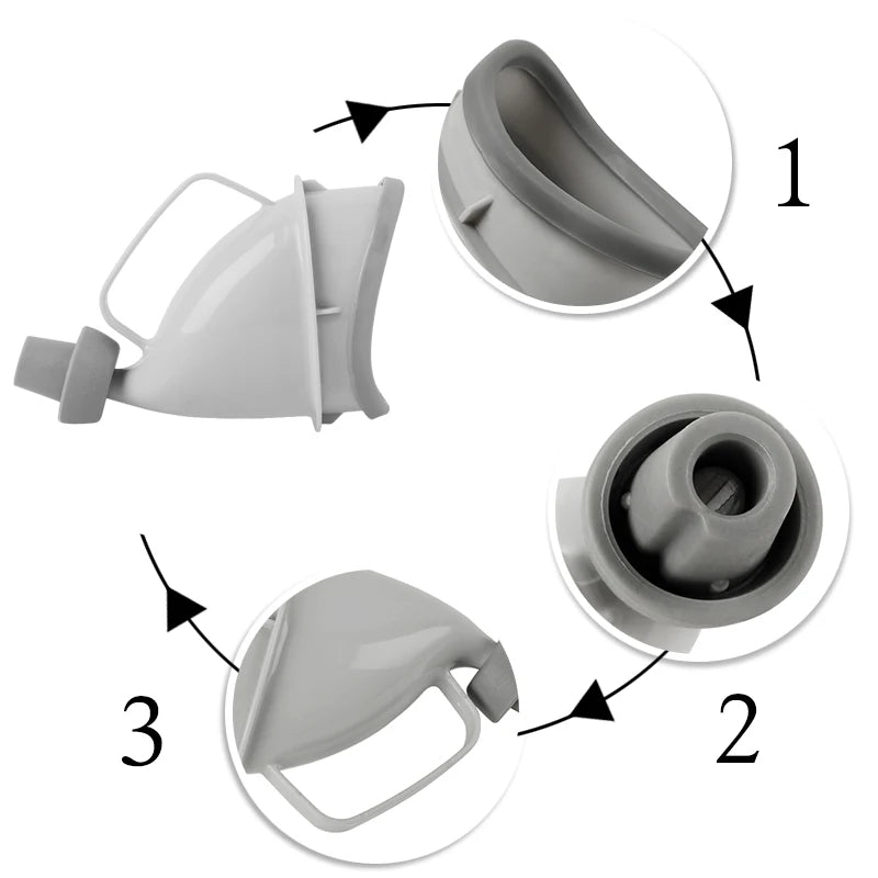 Portable Urine Toilet Aid Car Travel Outdoor Adult Urinals for Man Woman Children Potty Funnel Peeing Camping Toilet - Delicate Leather