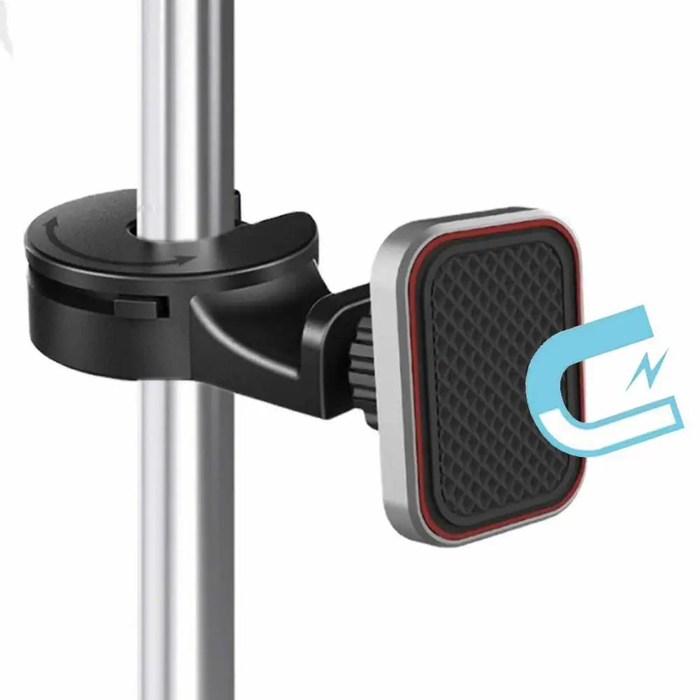 Car Headrest Hook with Magnetic Phone Holder - 360 Degree Rotating Car Rear Seat Phone Bracket and Purse Bag Hooks - Delicate Leather