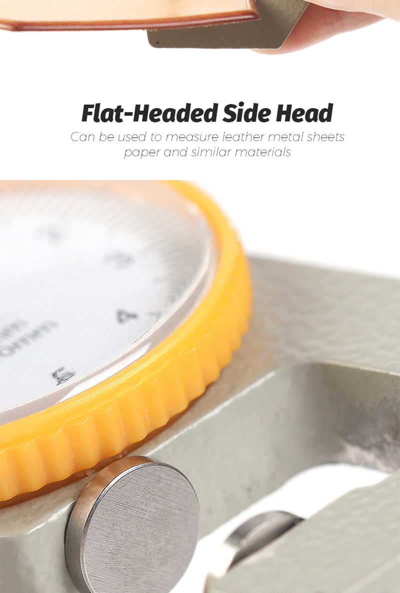 Leather Thickness Gauge Measuring Tools 0-10mm/0.1mm Dial Paper Meter Tester for Hollow Pipe or Circular Tube Caliper - Delicate Leather