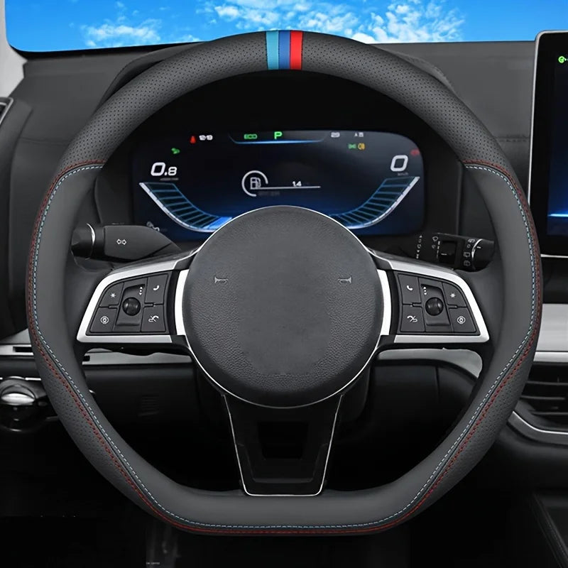 Car Steering Wheel Cover Imitation Leather Ultra-thin Non-slip Sweat-absorbent Type D