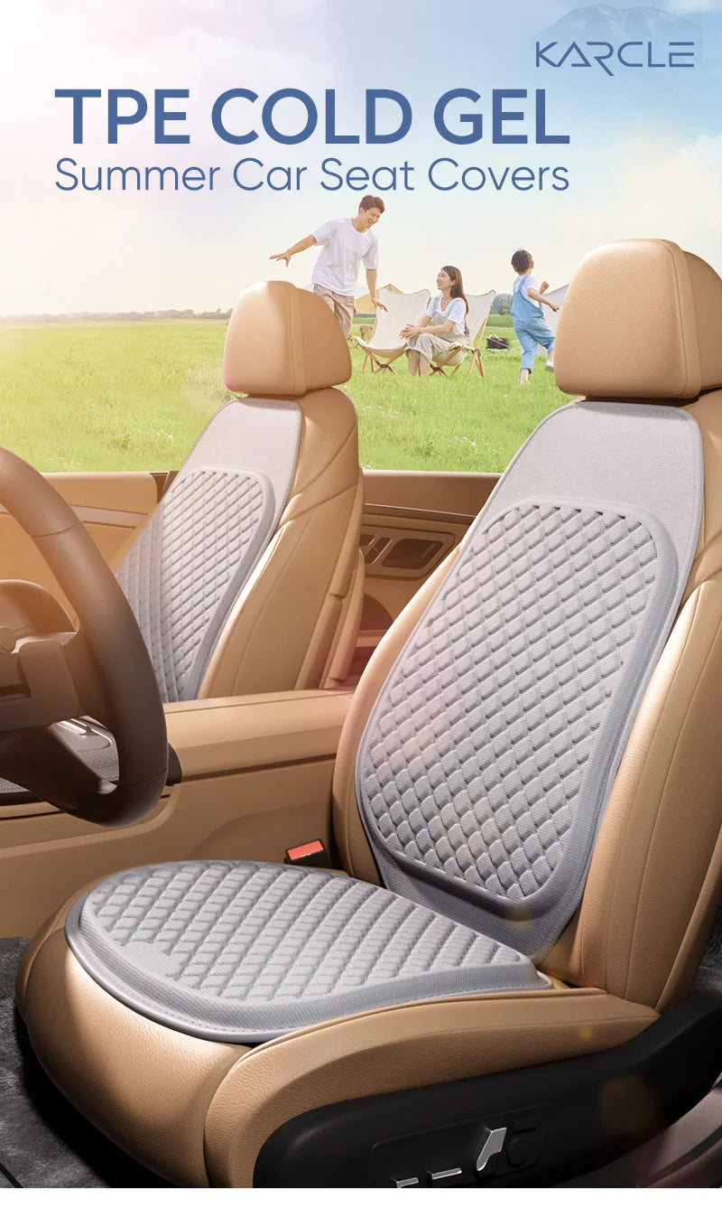 Gel Car Seat Cover – Breathable Anti-Slip Universal Seat Protector - Delicate Leather