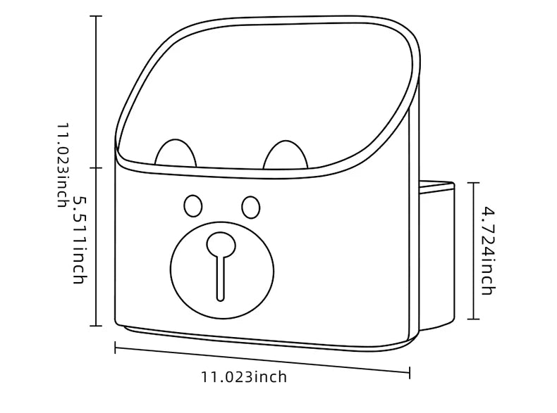 Car Organizer Storage Bag for Middle of Car Seat - Cartoon Cute Leather Material