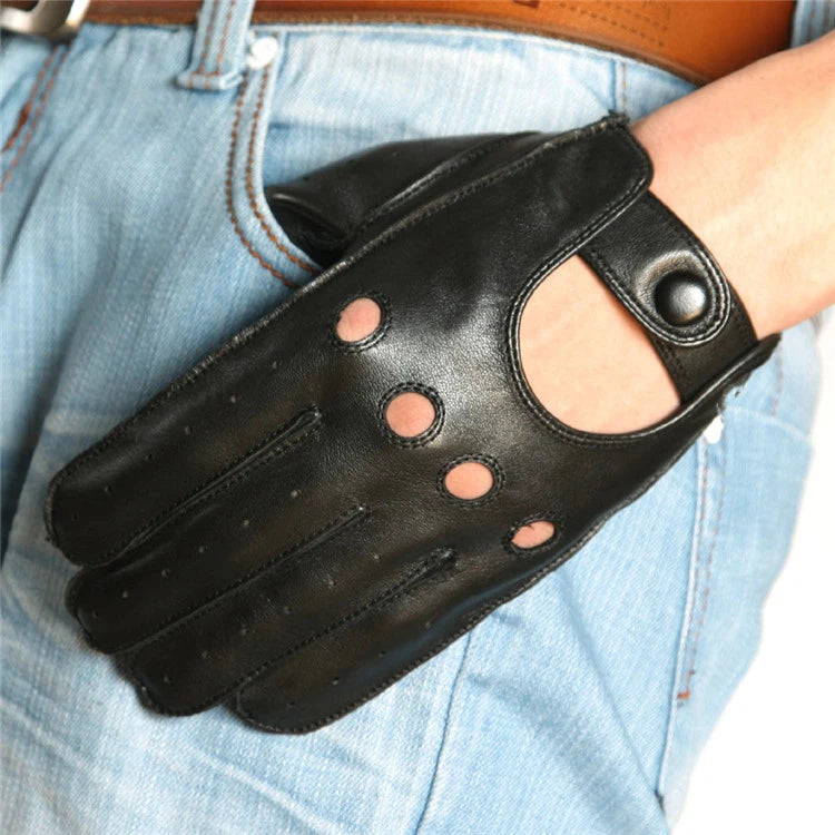 New Arrival Men's Goatskin Leather Full Finger Riding and Driving Gloves - Delicate Leather