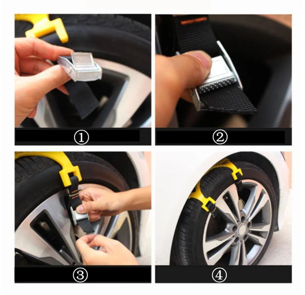 Snow Chain 6PCS Urethane Set - Wheel Ties Belts Car Tires Chains Winter Anti-slip Chain - Delicate Leather
