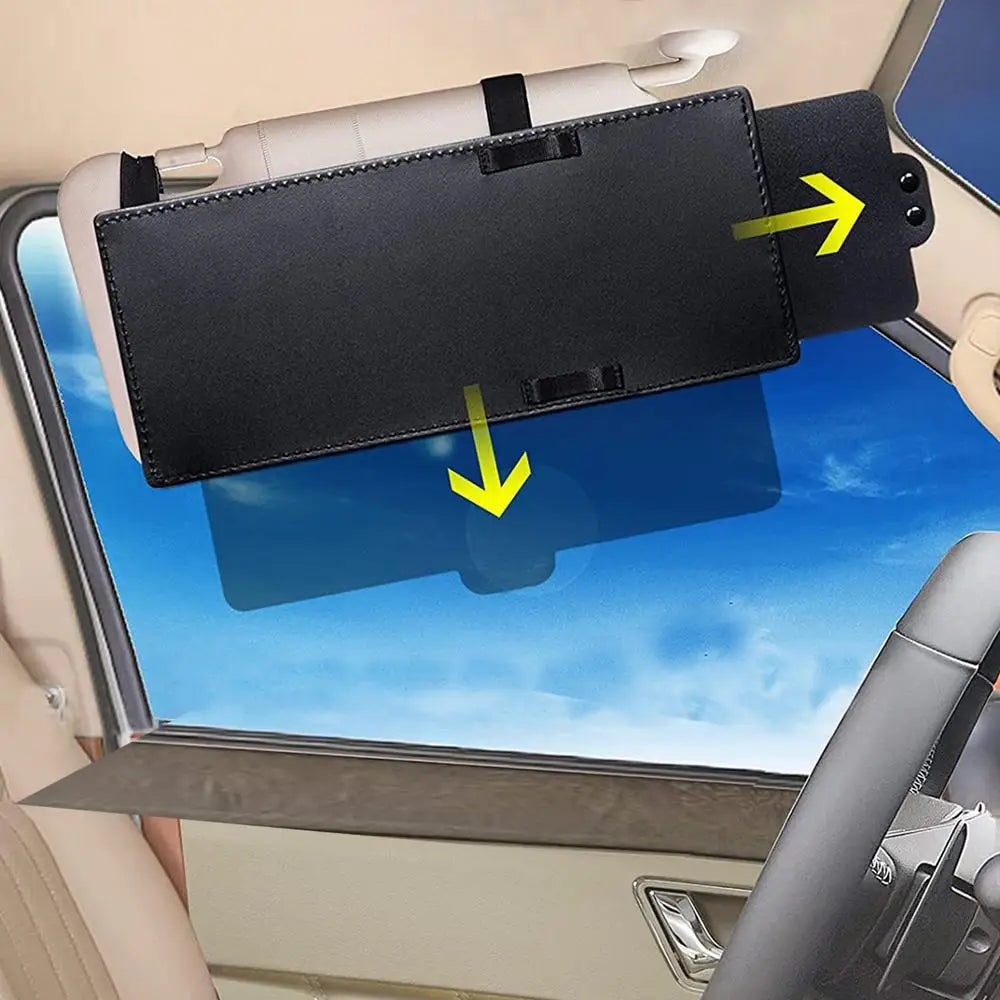 Sun Visor Extender Polarized Car Visor Extension Sun Blocker Universal Anti-Glare Auto Visor Sunshade Extender Protects From Sun - Delicate Leather