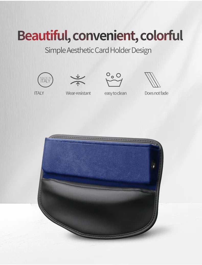 Car Seat Crevice Storage Box for Stowing and Tidying Wallet, Phone, and Cigarette Slit Pocket Storage Bag Interior Accessories - Delicate Leather
