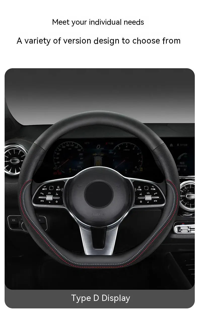 New Four Seasons Sweat-Absorbent Non-Slip Steering Wheel Cover (38cm)