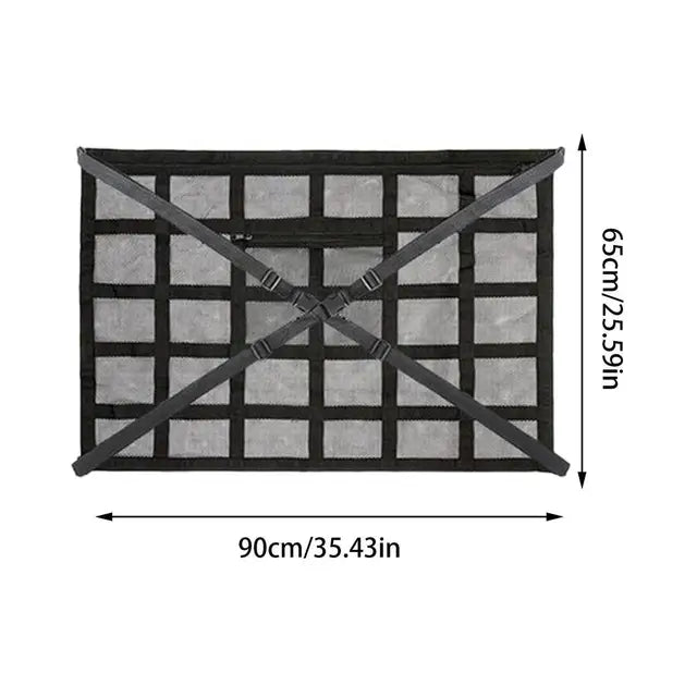 Car Ceiling Storage Net Cargo Storage for Car, Space-Saving Large Capacity Roof Luggage Net for Car RV - Delicate Leather