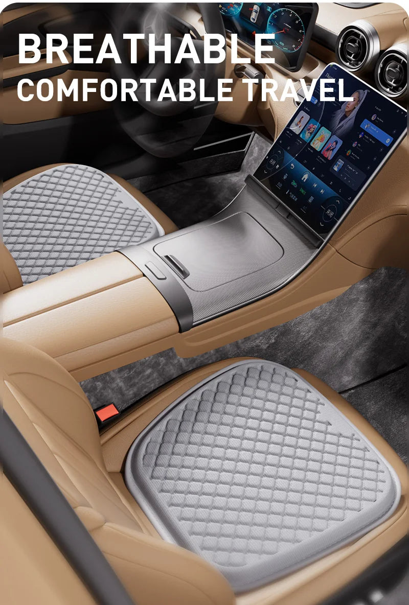Gel Car Seat Cover – Breathable Anti-Slip Universal Seat Protector - Delicate Leather