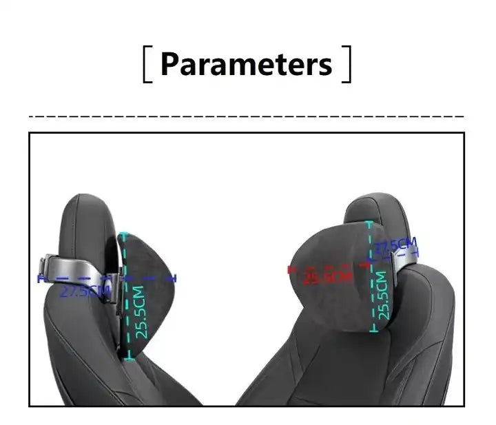 Memory Foam Car Headrest Pillow: Breathable Perforated PU Leather, Adjustable Height, Rotating Design for Enhanced Car Comfort - Delicate Leather