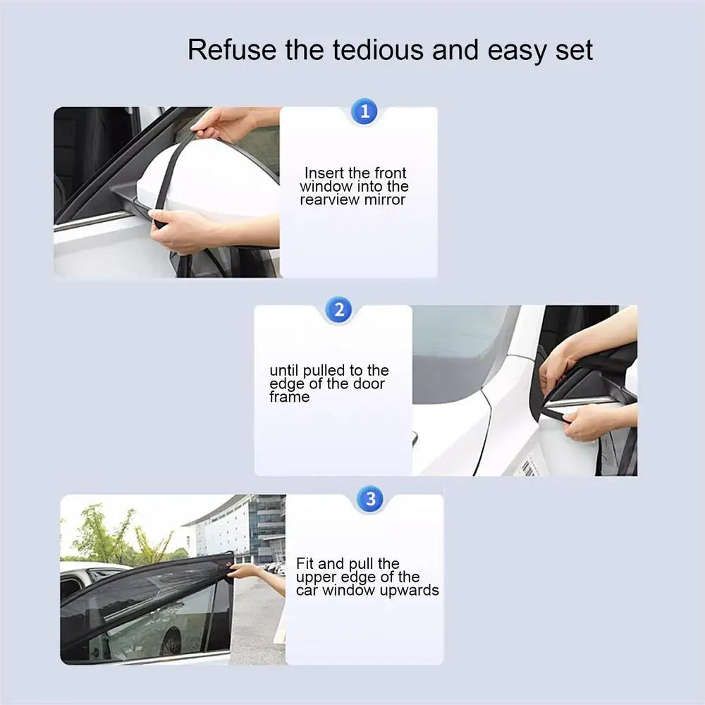 Car Window Mosquito Net Universal Anti-Mosquito Mesh Sunshade for SUV Front Rear Windows - Delicate Leather