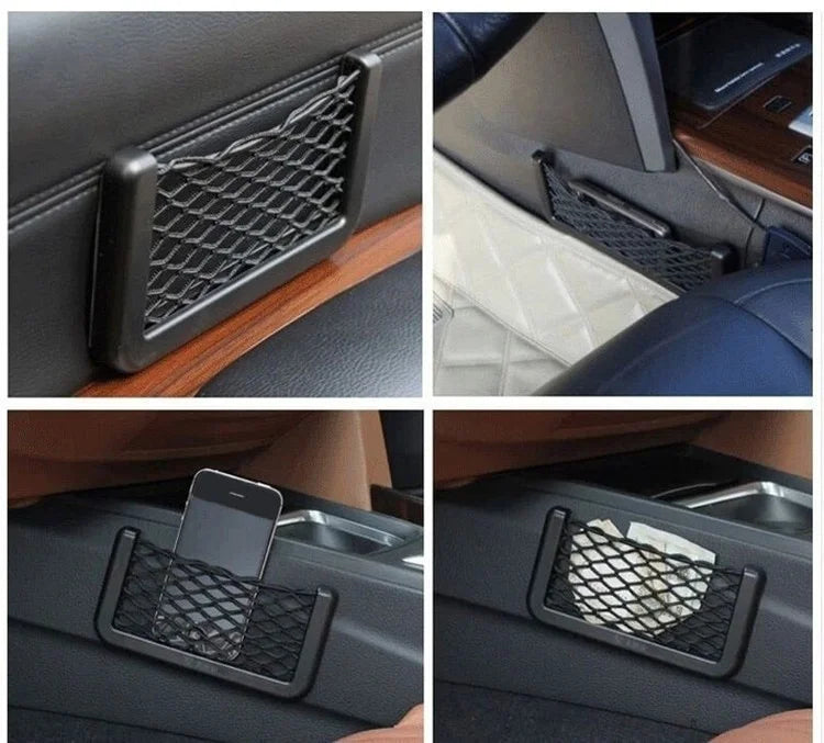Car Storage Bag Net Pocket - Accessories for Girls, Hanging Ornament Decoration - Delicate Leather