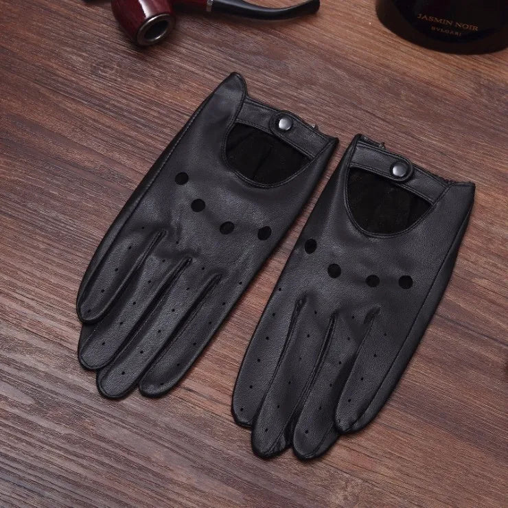 New Arrival Men's Goatskin Leather Full Finger Riding and Driving Gloves - Delicate Leather