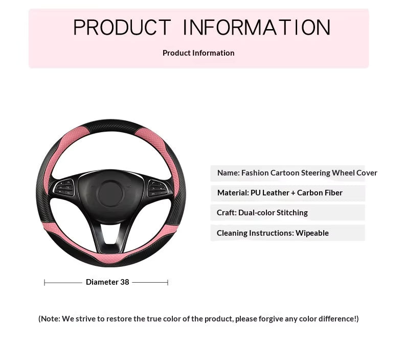 Ultra-Thin Leather Steering Wheel Cover – Breathable Non-Slip Summer Grip (O & D Shape) - Delicate Leather