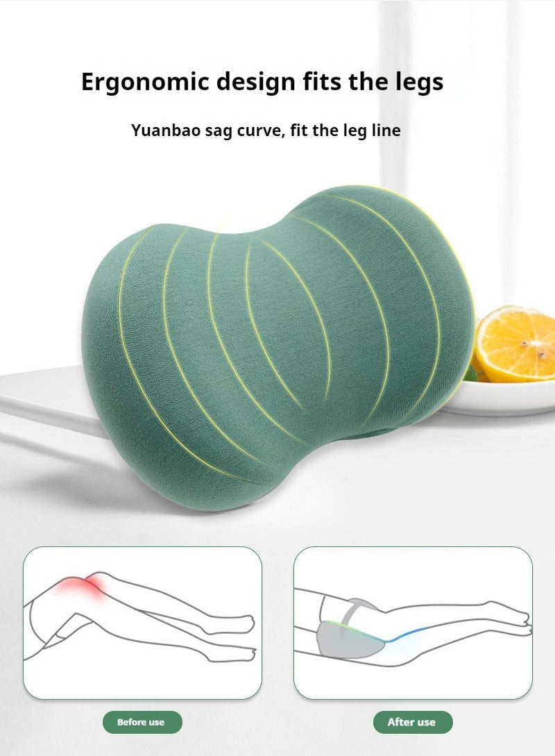 Cooling Memory Foam Contoured Leg Pillow – Relief for Sciatica, Back, and Knee Pain, Enhancing Spine Alignment - Delicate Leather