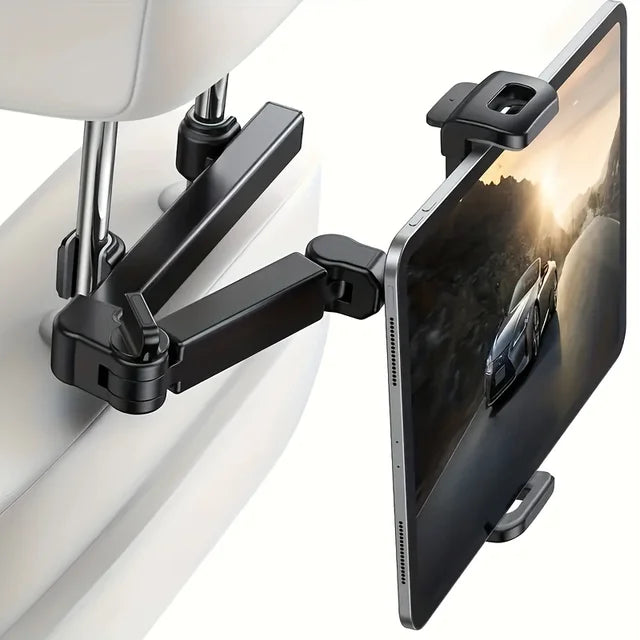 Car Tablet Holder Headrest Mount - Universal Compatibility for Cell Phones and Tablets - Delicate Leather