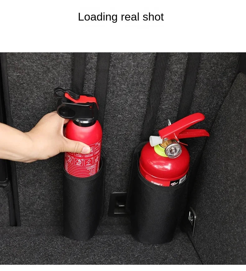Car Fire Extinguisher Storage Bag - Trunk Seat Back Holder Hanging Bag