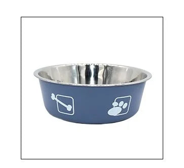Non-slip Dog Bowls for Small Medium Large Dog Feeder Bowls Drinkers Stainless Steel High Capacity Pet Food Container Supplies - Delicate Leather