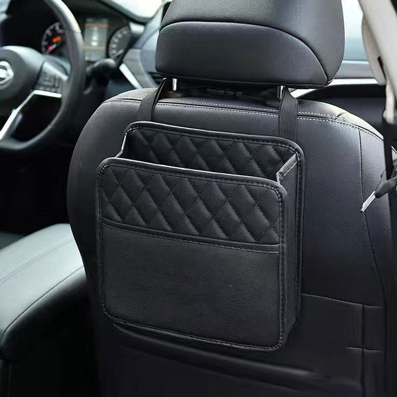 Seat Storage Bag - PU Leather Box Storage Bag for Car Accessories - Delicate Leather