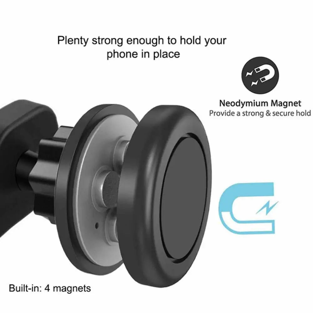 Car Headrest Hook with Magnetic Phone Holder - 360 Degree Rotating Car Rear Seat Phone Bracket and Purse Bag Hooks