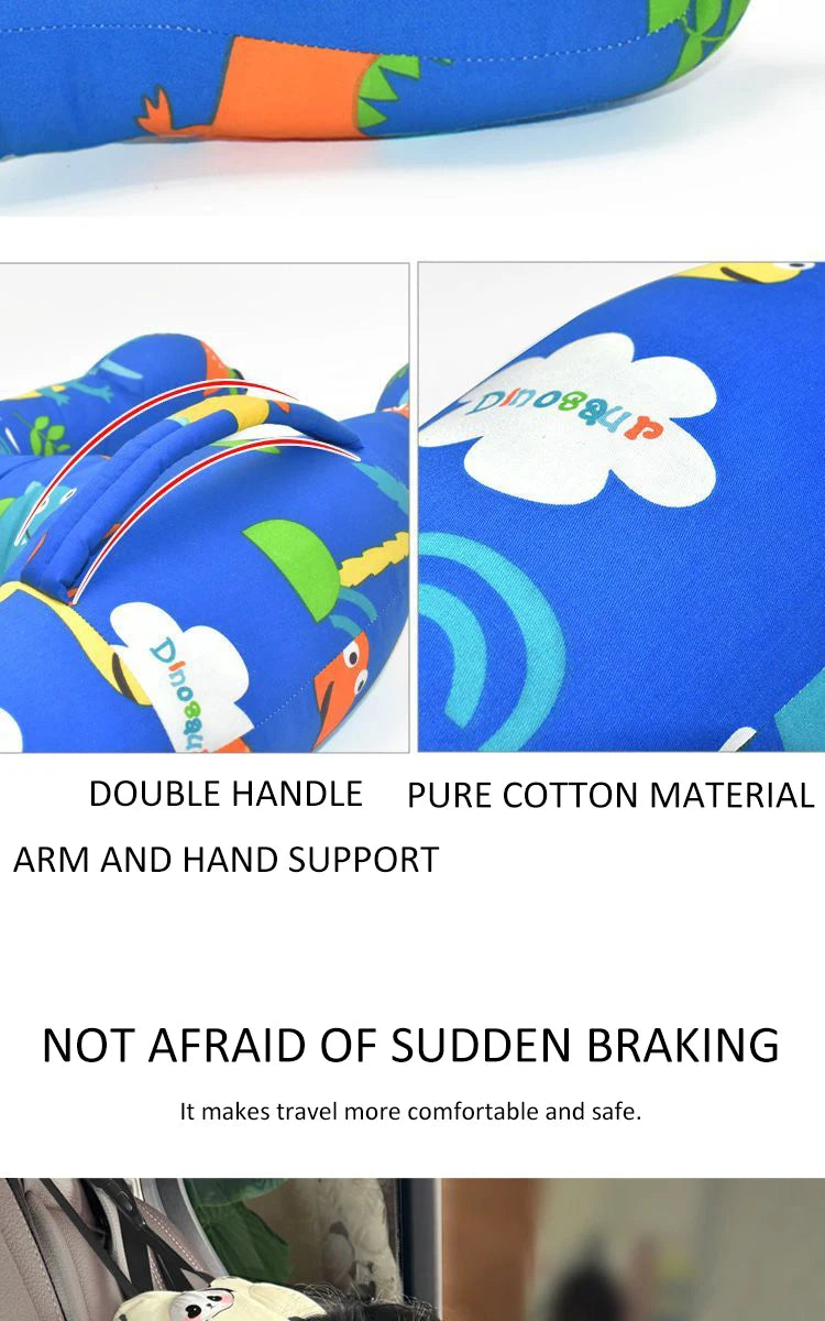 Cute Animal Pattern Kid Neck Head Support U-Shape Children Travel Pillow Cushion - Delicate Leather