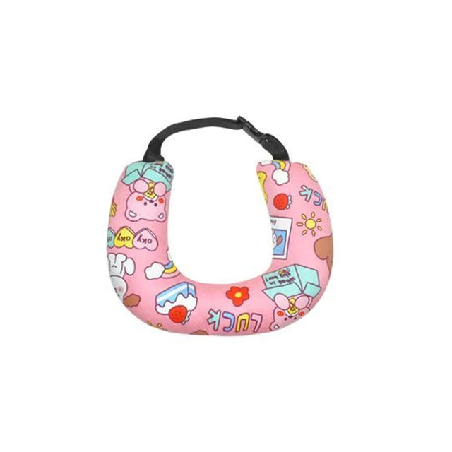 Cute Animal Pattern Kid Neck Head Support U-Shape Children Travel Pillow Cushion - Delicate Leather